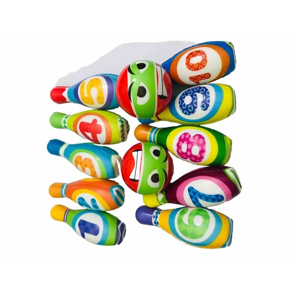 Kids Bowling Set - with 10 Bowling Pins & 2 Balls  One Size Multicolor - Picture 4 of 8